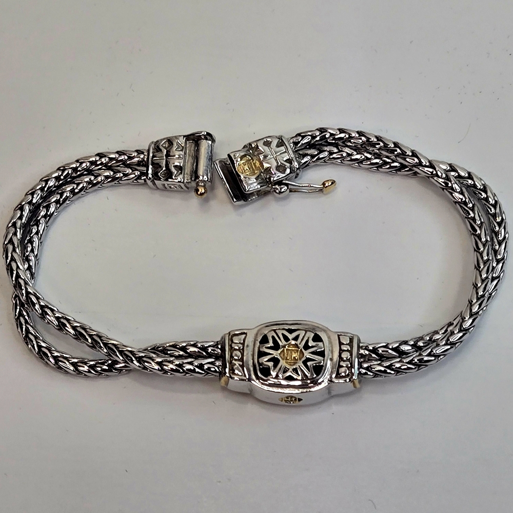 John Medeiros Sophisticated Silver and Gold Women's Bracelet - Picture 4 of 11